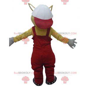 Mascot gele mieren met rode overall - Redbrokoly.com