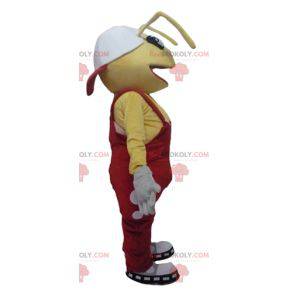 Mascot yellow ants with red overalls - Redbrokoly.com