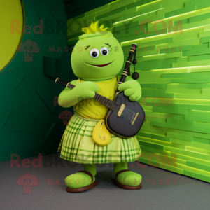 Limegrøn sækkepibe maskot...