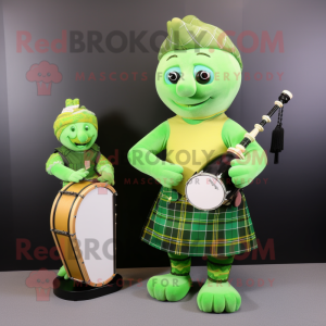 Limegrøn sækkepibe maskot...