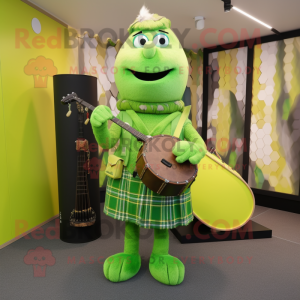 Limegrønn sekkepipe maskot...