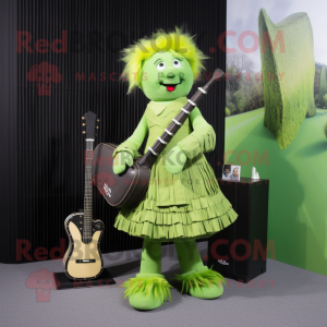 Limegrøn sækkepibe maskot...