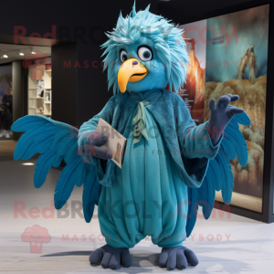 Cyan Harpy mascotte kostuum...