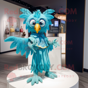 Cyan Harpy mascotte kostuum...