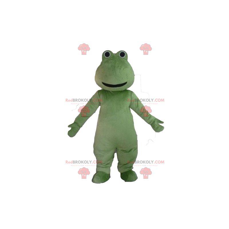 Mascota de la rana verde muy sonriente - Redbrokoly.com
