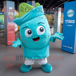 Cyan Tacos maskot kostume...