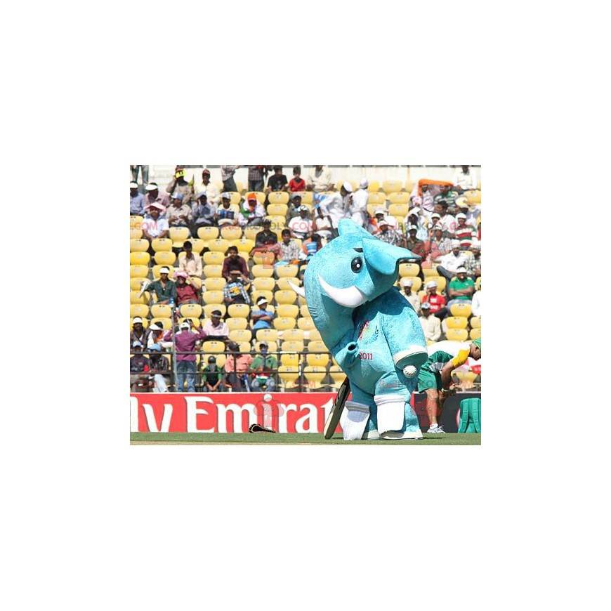 Velký modrý a bílý slon maskot - Redbrokoly.com Velký modrý a bílý slon maskot - Redbrokoly.com