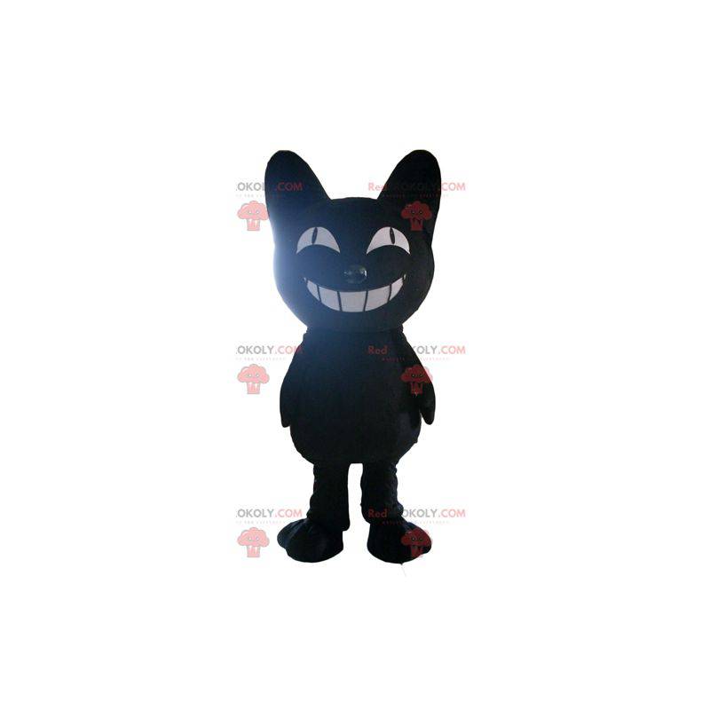 Stor svart kattemaskot smilende - Redbrokoly.com