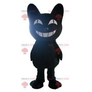 Mascotte de gros chat noir très souriant - Redbrokoly.com