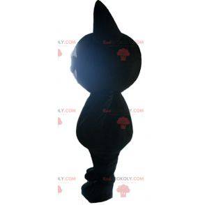 Mascotte de gros chat noir très souriant - Redbrokoly.com