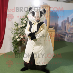 Cream Badger maskot kostume...