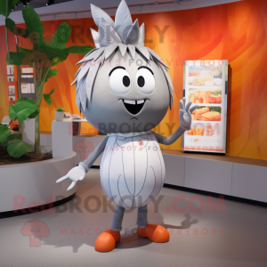 Sølv Mango maskot kostume...