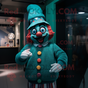 Teal Clown mascotte kostuum...