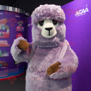 Lilla Alpaca maskot kostume...