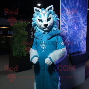 Blue Lynx maskot kostym...