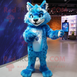 Blue Lynx maskot kostym...