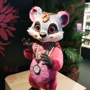 Pink Civet maskot kostume...