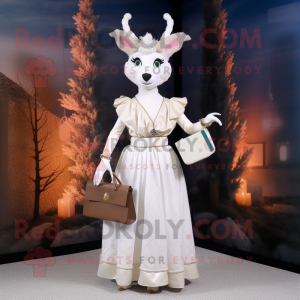 White Deer maskot kostym...