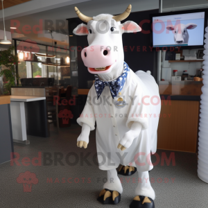 White Guernsey Cow mascotte...