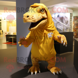 Guld Tyrannosaurus maskot...