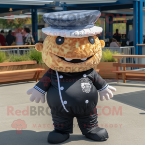 Navy Pulled Pork Sandwich mascot costume character dressed with a Bodysuit and Caps