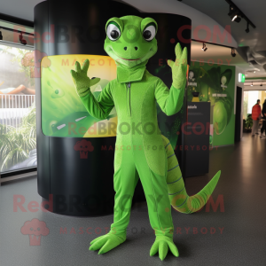 Green Lizard maskot kostume...