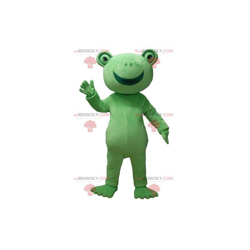 Mascota de la rana verde muy sonriente - Redbrokoly.com