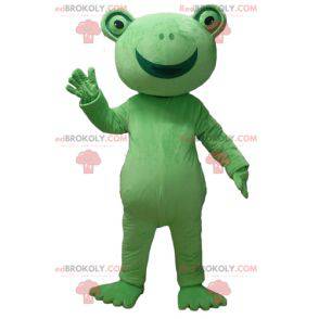 Mascote sapo verde muito sorridente - Redbrokoly.com