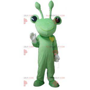 Zeer grappige groene kikker mascotte met antennes -