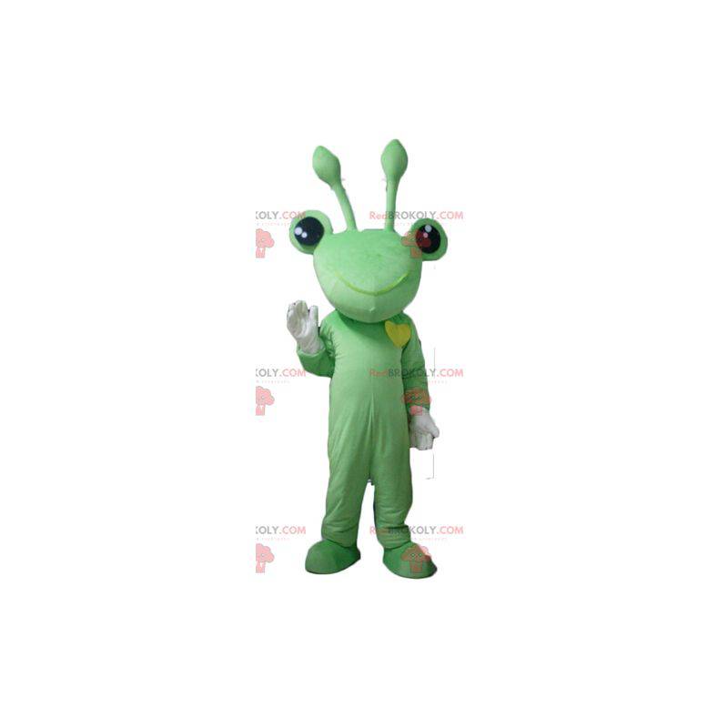 Mascota rana verde muy divertida con antenas - Redbrokoly.com