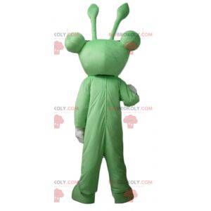 Velmi zábavný maskot zelená žába s anténami - Redbrokoly.com