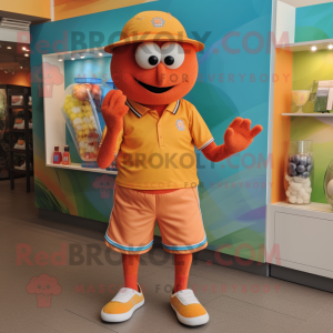 Orange jonglere maskot...