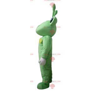 Mascotte rana verde molto divertente con antenne -