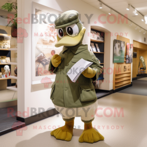 Olive Swan maskot kostume...