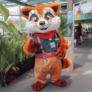 Peach Red Panda mascotte...