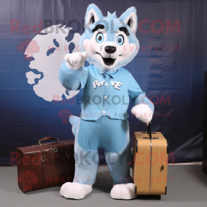 Sky Blue Say Wolf maskot...