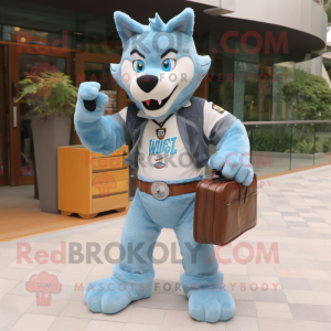 Sky Blue Say Wolf maskot...