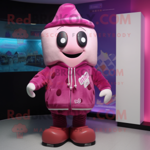 Magenta glass maskot kostym...