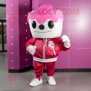 Magenta glass maskot kostym...