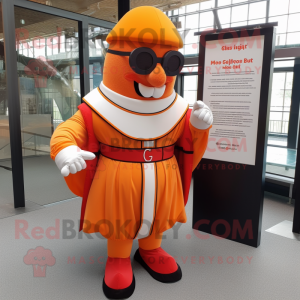 Oranje mascotte kostuum van...