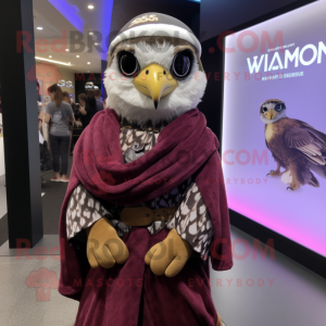 nan Falcon mascot costume character dressed with a Wrap Dress and Beanies