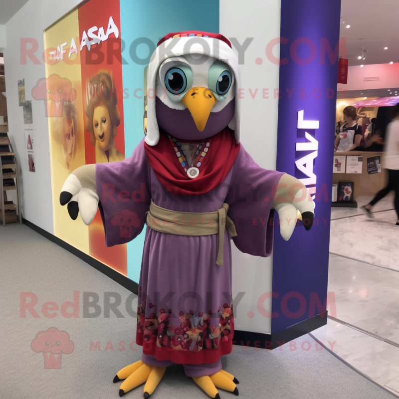 nan Falcon mascot costume character dressed with a Wrap Dress and Beanies