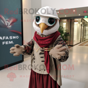 nan Falcon mascot costume character dressed with a Wrap Dress and Beanies