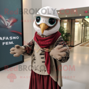 nan Falcon mascot costume character dressed with a Wrap Dress and Beanies
