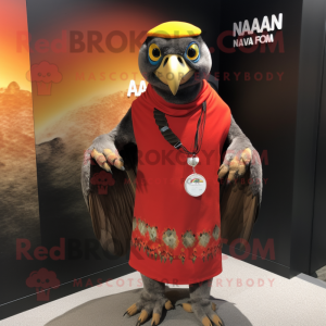 nan Falcon mascot costume character dressed with a Wrap Dress and Beanies