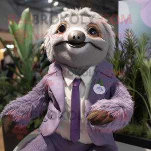 Lavendel luiaard mascotte...