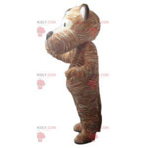 Cute and colorful dog orange and white tiger mascot -