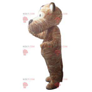 Nettes und buntes Hundorangen- und weißes Tigermaskottchen -