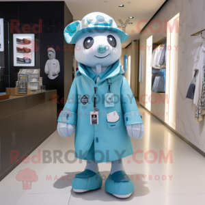 Cyan Doctor maskot kostym...