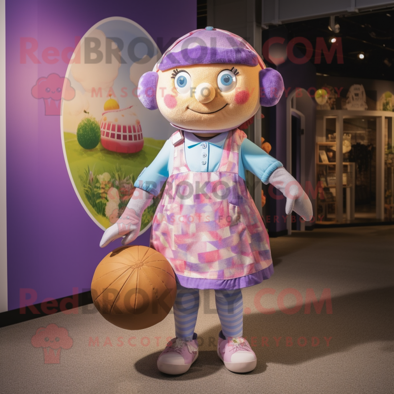nan Juggle mascot costume character dressed with a Playsuit and Handbags nan Juggle mascot costume character dressed with a Playsuit and Handbags